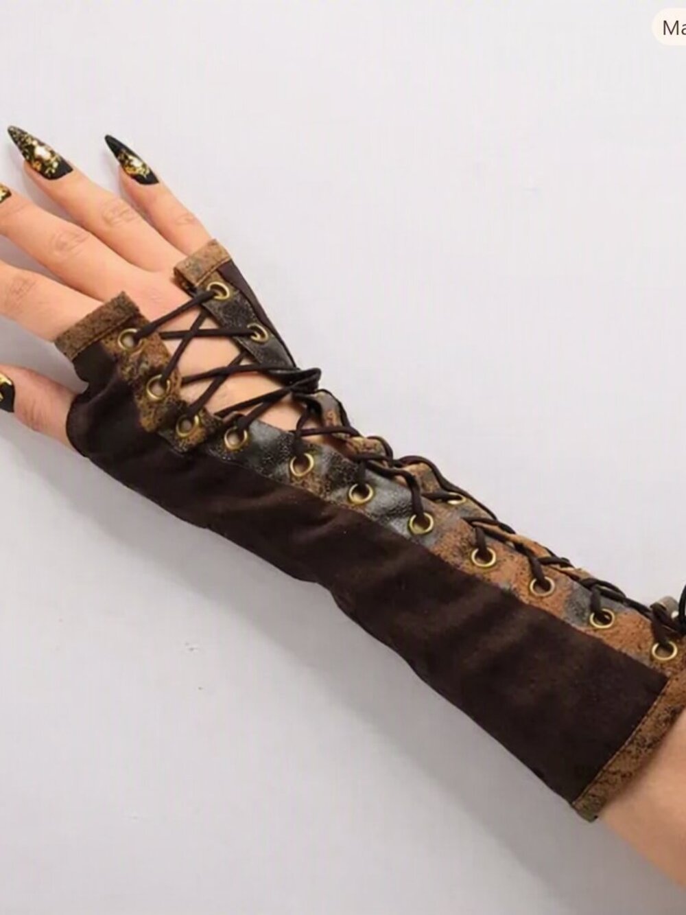 Elbow Lace Up Mittens:  Steampunk Gloves
